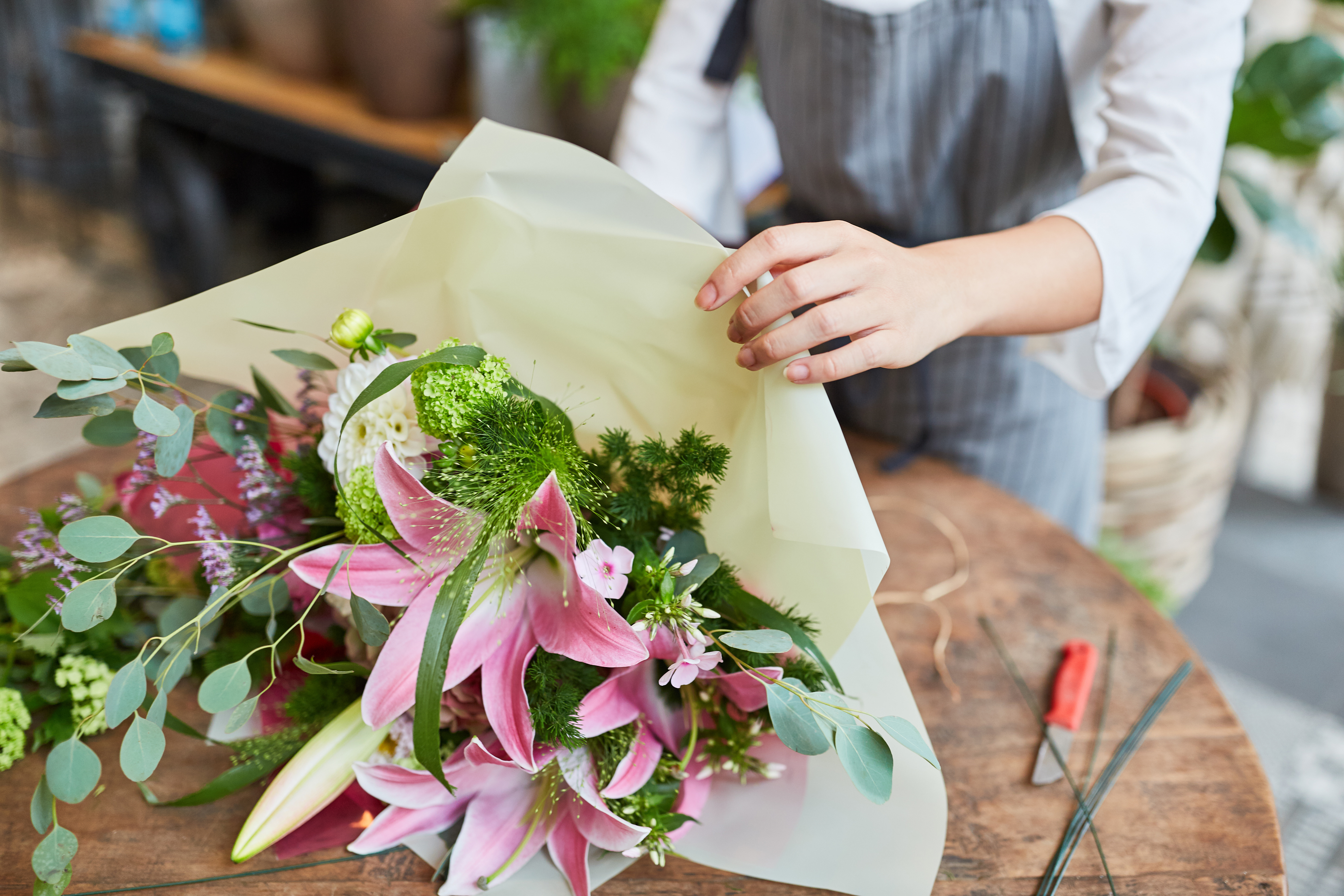 Abbildung eines frisch gebundenen Blumenstraußes